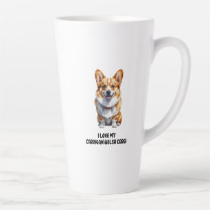 Caneca De Café Latte Cute Cardigan Welsh Corgi Design