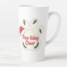 Caneca De Café Latte Cute Christmas Pet Paw