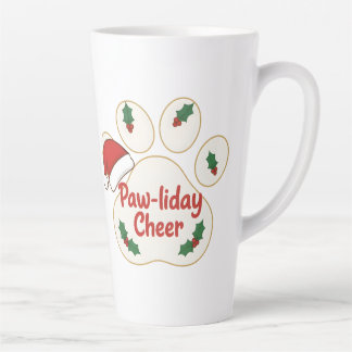 Caneca De Café Latte Cute Christmas Pet Paw