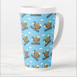 Caneca De Café Latte Cute Construction Worker Owl with Hard Hat Cartoon<br><div class="desc">An illustration of a cute cartoon construction worker owl with a yellow hard hat and a hammer on a steel beam. This kawaii adorable owl with beautiful mustache wanted to brag his new job, to be a builder! This cute design is best gift idea for men, dad's birthday, father's day,...</div>