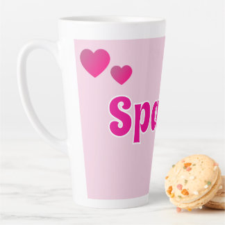 Caneca De Café Latte Cute Customizable Pink Playful Dog Cat Pet 