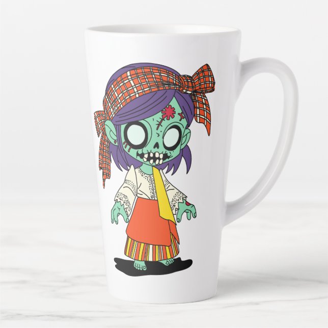 Caneca De Café Latte Cute Filipino Zombie (Direita)