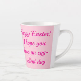 Caneca De Café Latte Cute Girl Photo with Easter Eggs and Name