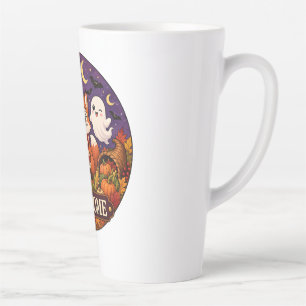 Caneca De Café Latte Cute Halloween Raposa Bruxa Fantasma Outono Queda