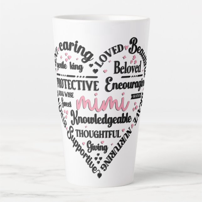 Caneca De Café Latte Cute Heart Mimi (Frente)