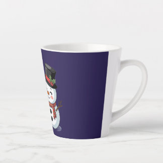 Caneca De Café Latte Cute Holiday Reindeer & Snowman