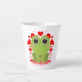 Caneca De Café Latte Cute Kawaii Sapo Corações XOXO Amor Aconchegante C