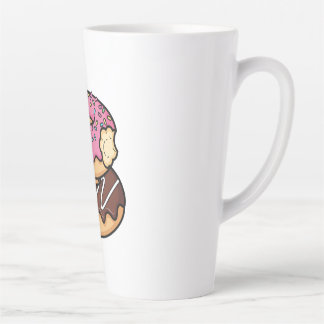 Caneca De Café Latte Cute Kawaii Stacked Donuts Illustration