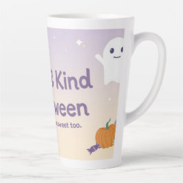 Caneca De Café Latte 🧡 ✨ “Cute & Kind Halloween” Collection 🎃🌿