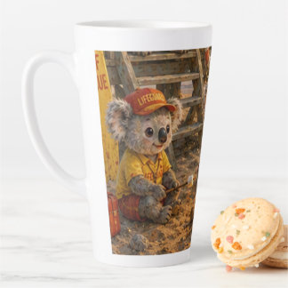 Caneca De Café Latte Cute Koala Salvavidas Resgate na Praia Camping Pôr