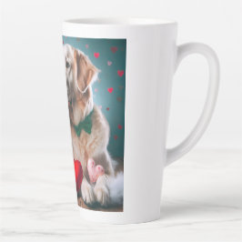 Caneca De Café Latte Cute labrador couple valentine's day