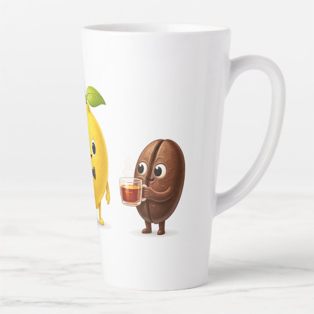 Caneca De Café Latte Cute Lemon Tea Friends – 17oz Latte Mug (Direita)