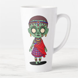 Caneca De Café Latte Cute Maasai Zombie