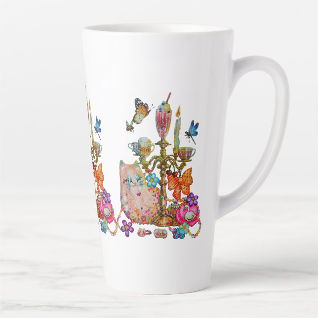 Caneca De Café Latte Cute Pastel (Direita)