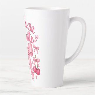 Caneca De Café Latte Cute Pink Coquette Laço Cereja Estética Feminina 