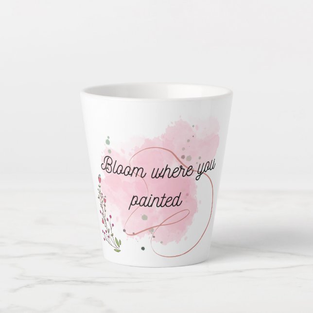 Caneca De Café Latte Cute Pink Mug ( Inspirational Mug ) (Frente)