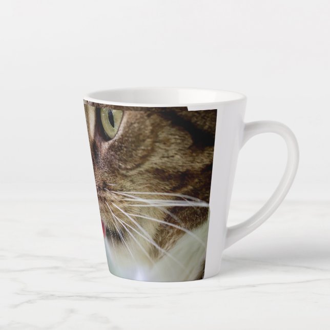 Caneca De Café Latte Cute Realistic Cat Face Coffee Mug (Direita)