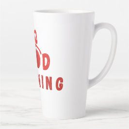 Caneca De Café Latte Cute Red Cherry Bow Good Morning Coffee Mug