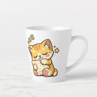 Caneca De Café Latte Cute Sleepy Cat Pillow