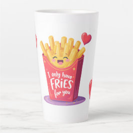 Caneca De Café Latte Cute Valentine French Fries Pun