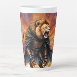 Caneca De Café Latte Cyber Lion of the Wastelands 