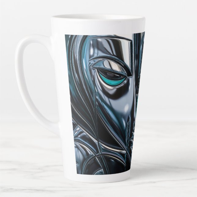Caneca De Café Latte Cyber Teal Mug (Esquerda)