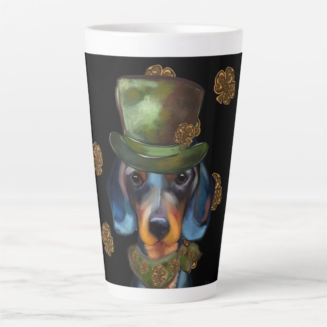 Caneca De Café Latte Dachshund (Frente)