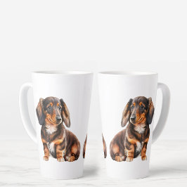 Caneca De Café Latte Dachshund Puppy Dog Doxy Weiner Dog Puppy