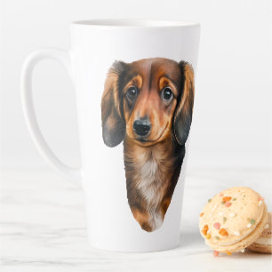 Caneca De Café Latte Dachshund Puppy Portraje Doxie Dog
