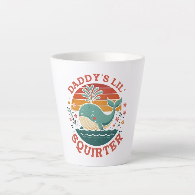 Caneca De Café Latte Daddys Little Whale (Frente)