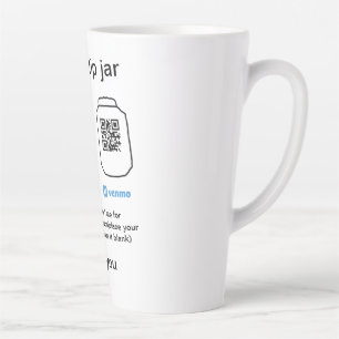 Caneca De Café Latte Dádiva virtual jar q r código doação de moeda PayP