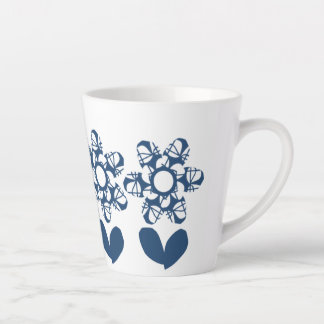Caneca De Café Latte Daisy Azul Deco