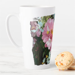 Caneca De Café Latte Daisy em rosa