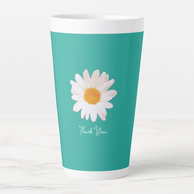 Caneca De Café Latte Daisy Flower Dream– Summer Botanical Cozy (Frente)