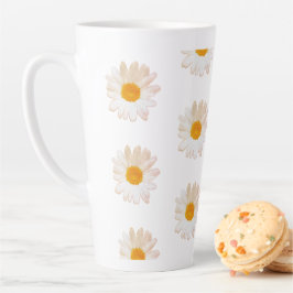 Caneca De Café Latte Daisy Flower Mug – Summer Botanical Cozy