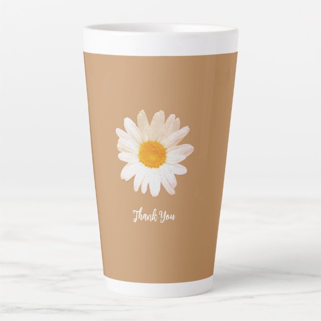 Caneca De Café Latte Daisy Flower Mug – Summer Botanical Cozy (Frente)