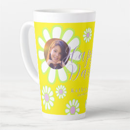 Caneca De Café Latte Daisy Simple Photo Yellow