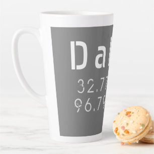 Caneca De Café Latte Dallas Latitude Longitude