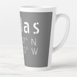 Caneca De Café Latte Dallas Latitude Longitude