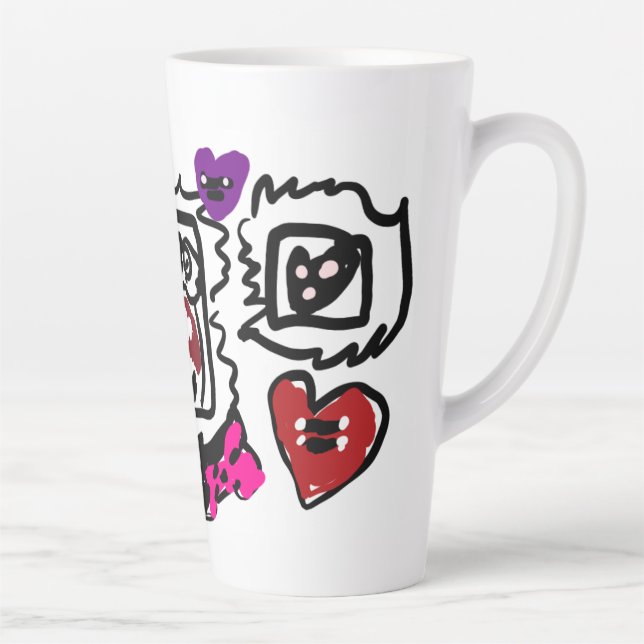 Caneca De Café Latte Dálmata encantador  (Direita)