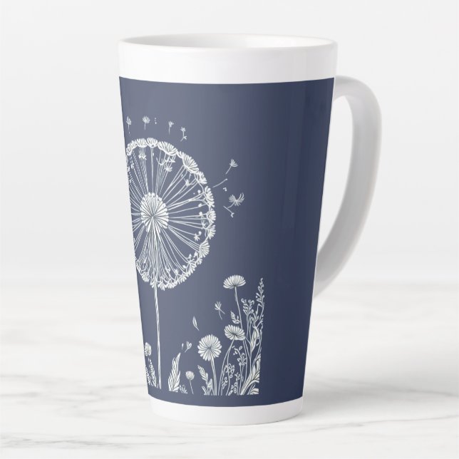 Caneca De Café Latte Dandelion (Ângulo direito)