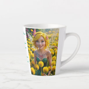 Caneca De Café Latte Dandelion Fairy