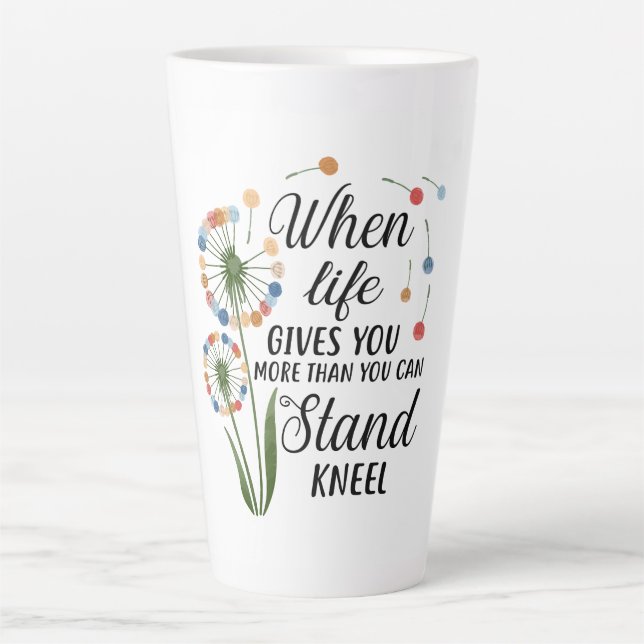 Caneca De Café Latte Dandelion Inspiracional (Frente)
