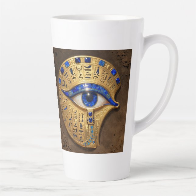 Caneca De Café Latte Das Ägyptische Auge´7 (Direita)