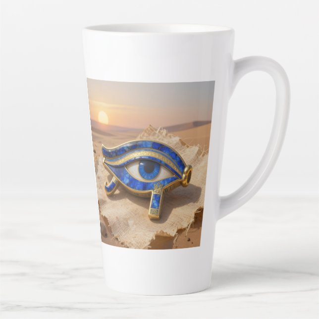 Caneca De Café Latte Das Ägyptische Auge´9 (Direita)
