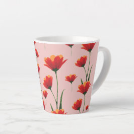 Caneca De Café Latte Dawnfire Poppies