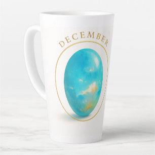 Caneca De Café Latte 🔹 de dezembro Birthstone Magic - Blue Topaz Cryst