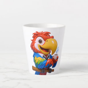 Caneca de Café Latte de Papagaio Exótico Tropical