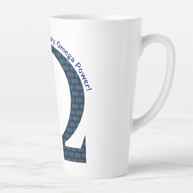 Caneca De Café Latte De Último a Lendário: Poder Ômega! (Direita)
