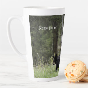 Caneca de Café Latte de Urso Personalizada